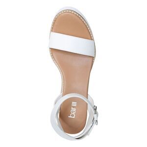BAR III Womens White 1" Platform Dessi Almond Toe Wedge Slingback Sandal 9 M